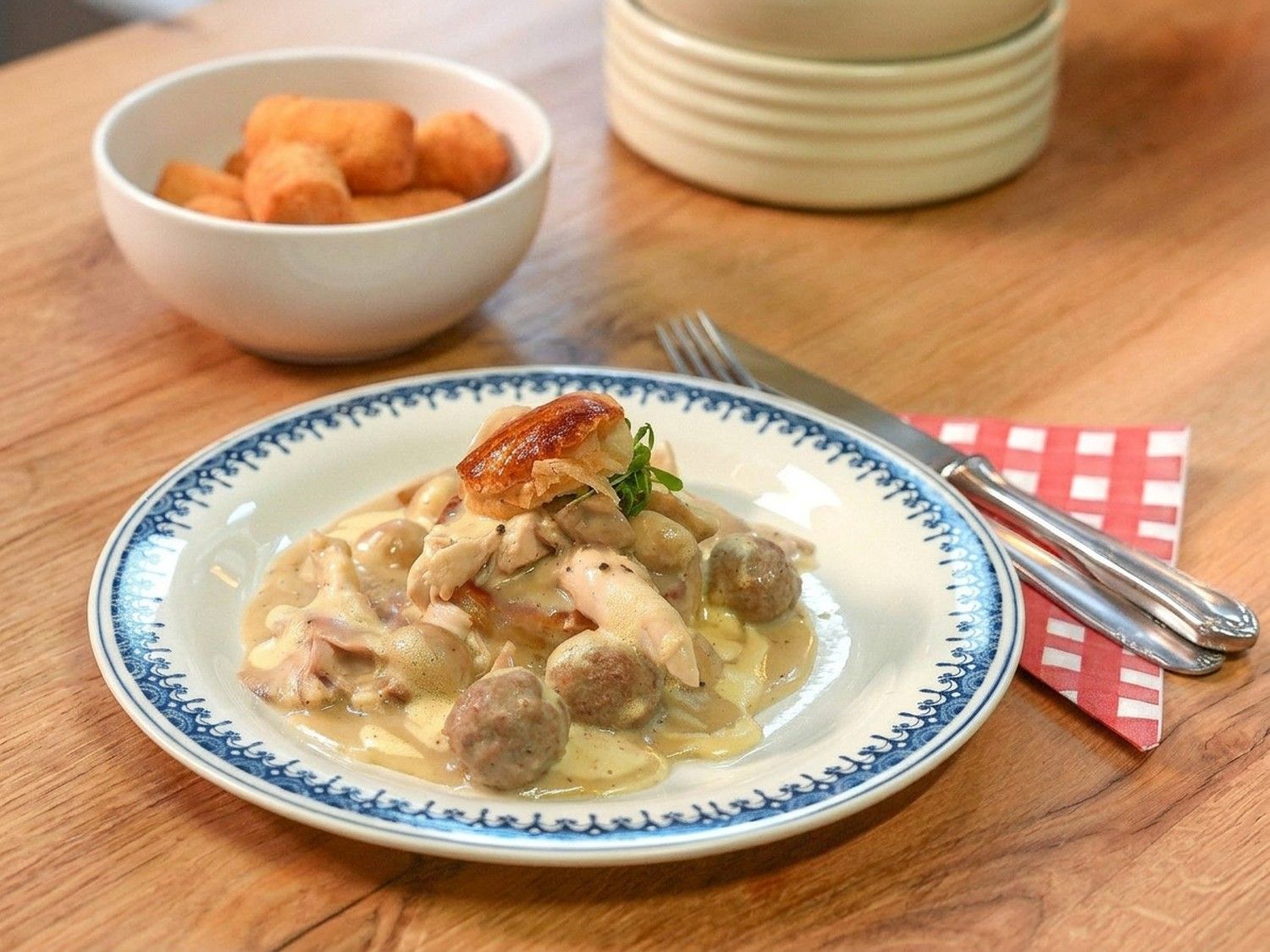 Vol au vent met kroketten