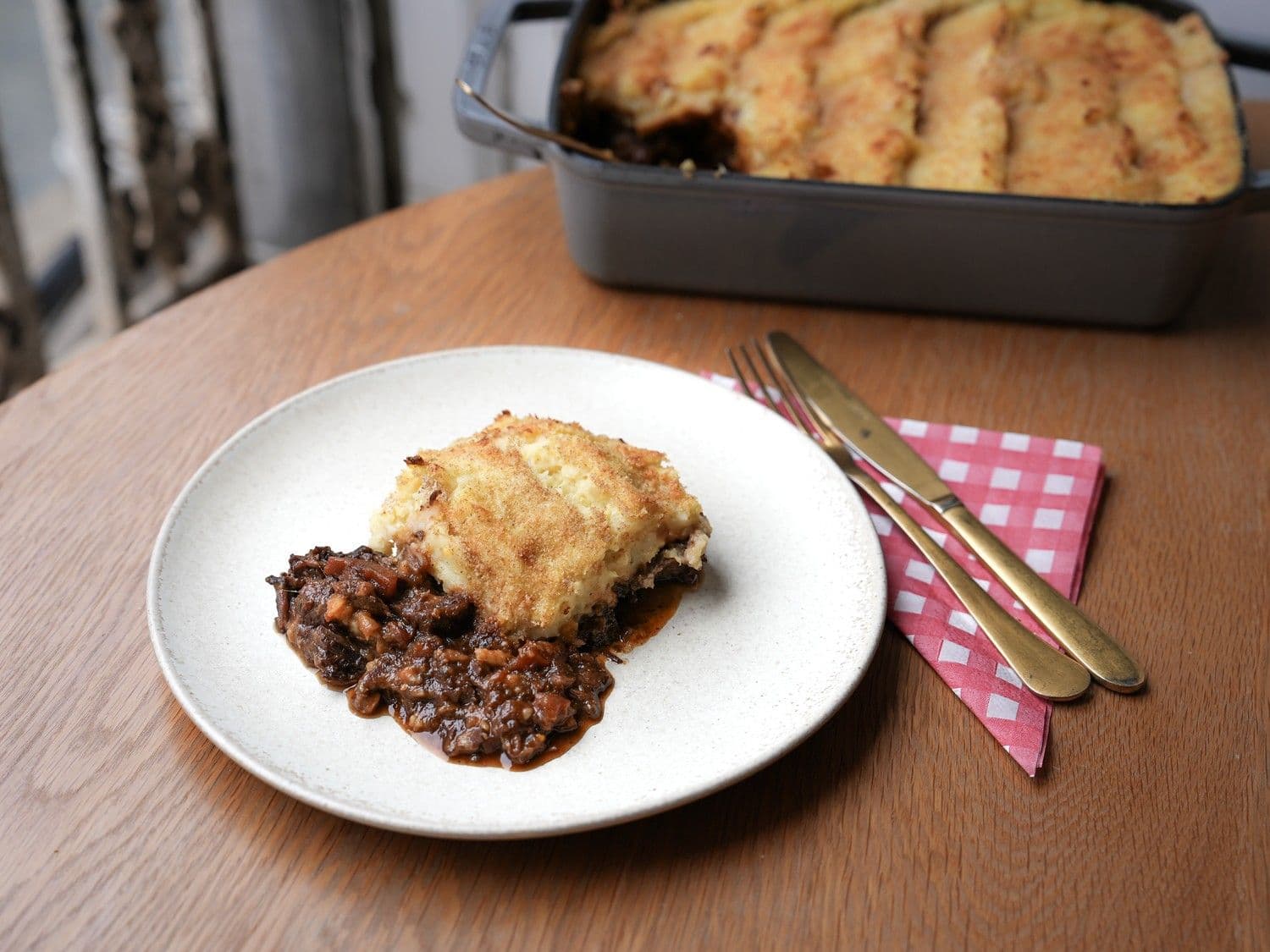 Hachis parmentier met runderwangen
