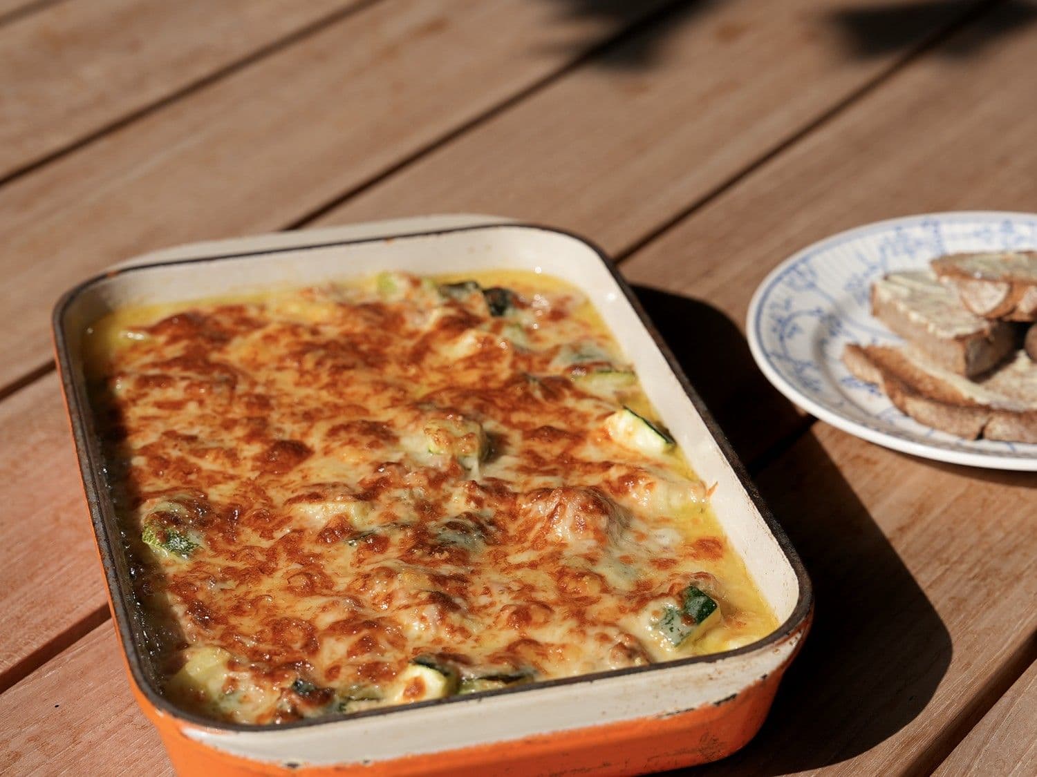 Gratin van courgette en tonijn