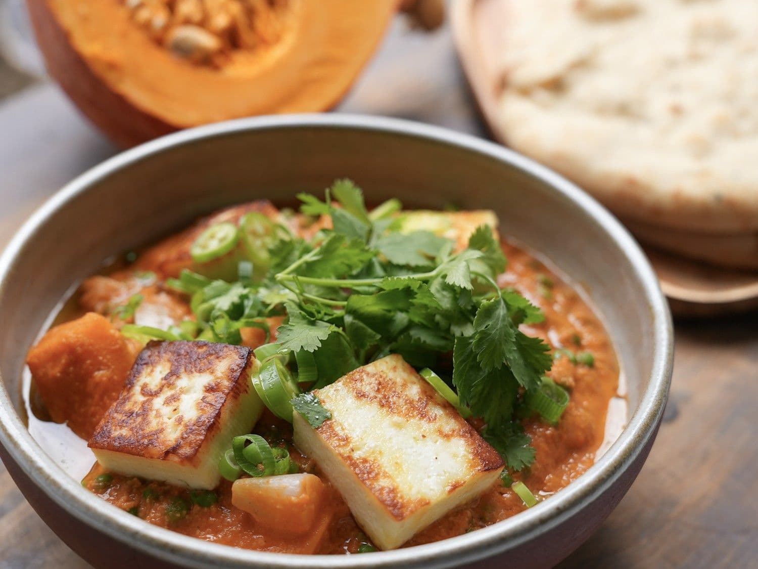 Matar paneer met naan