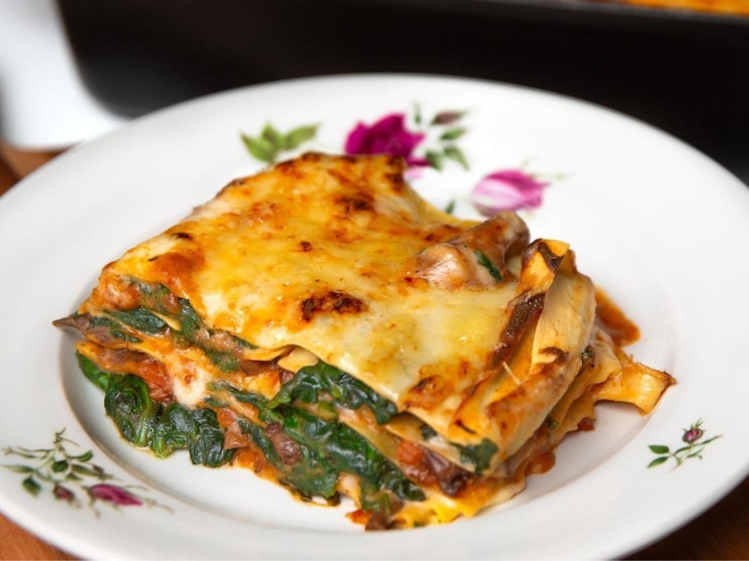 Lasagne met ragout van oesterzwam en spinazie