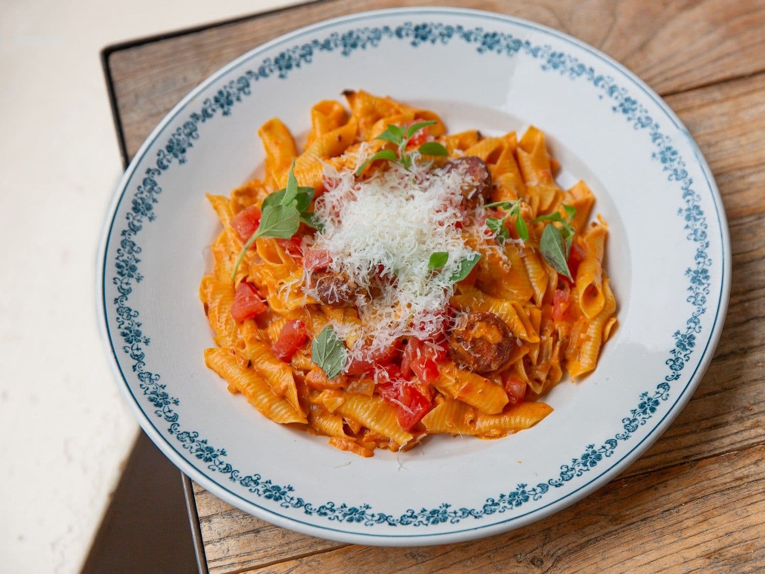 Pasta alla vodka met chorizo