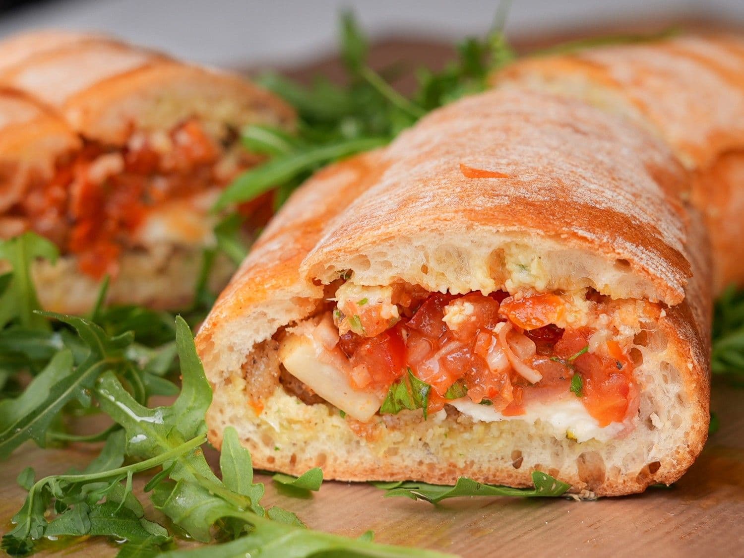 Gevulde ciabatta quattro stagioni