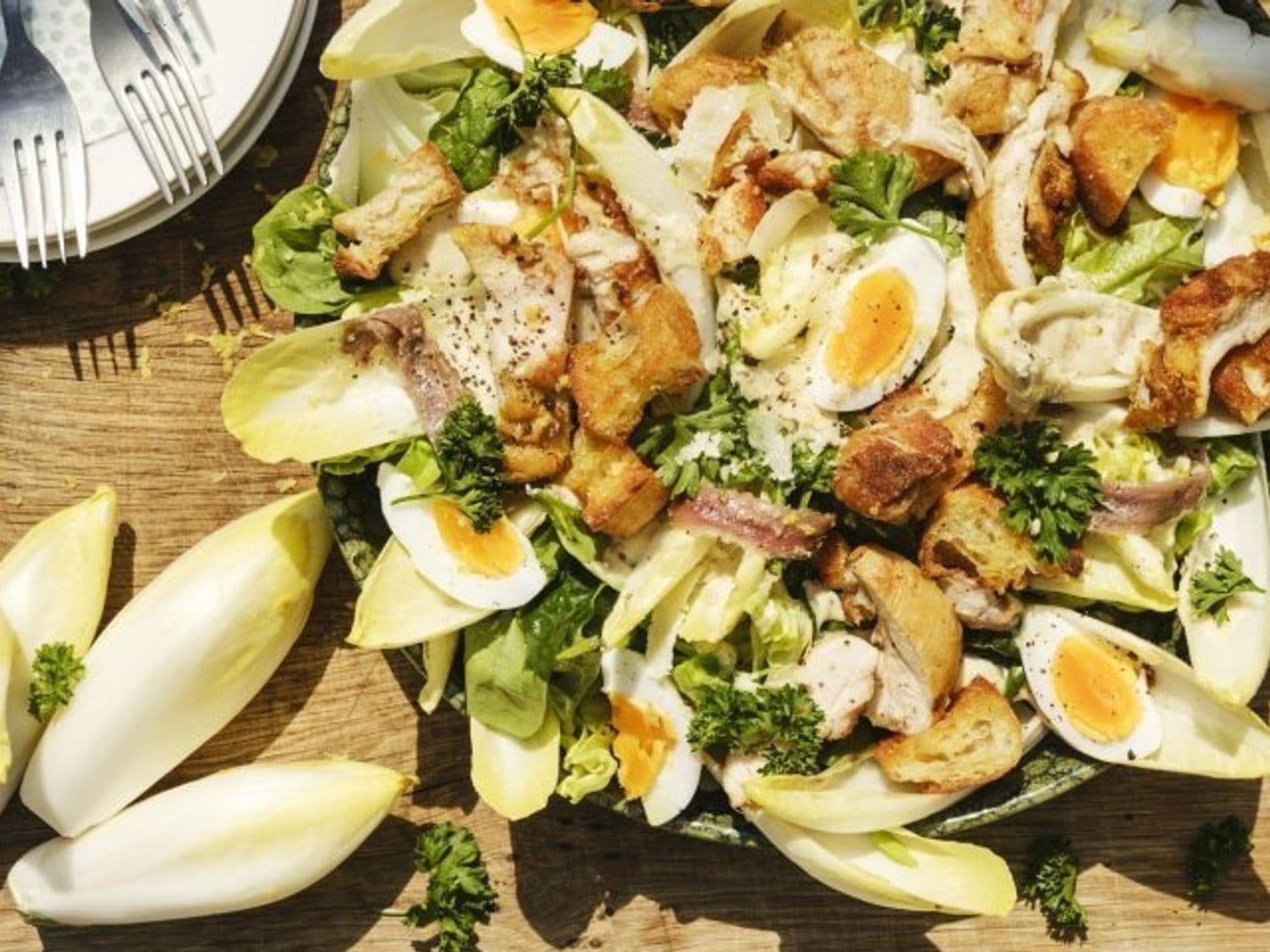 Caesarsalade met witloof