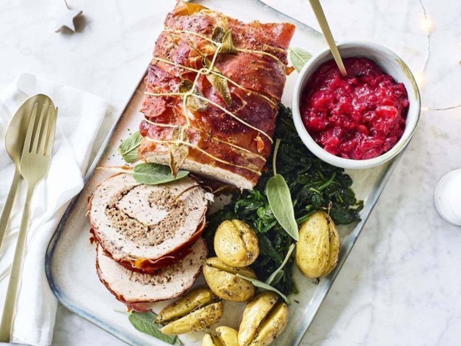 Varkensrollade met gehakt