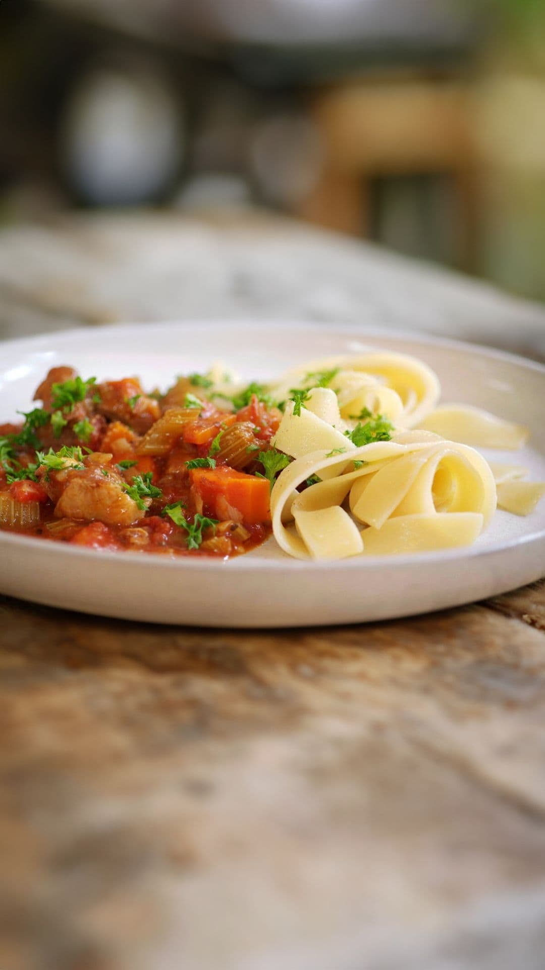 Spiering met paprika en pasta