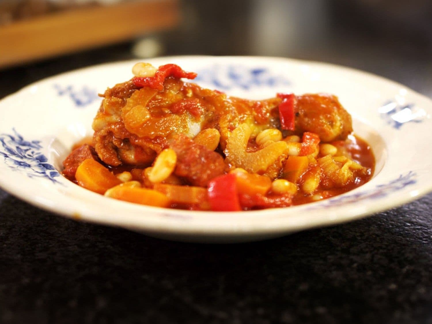 Cassoulet van kip met chorizo