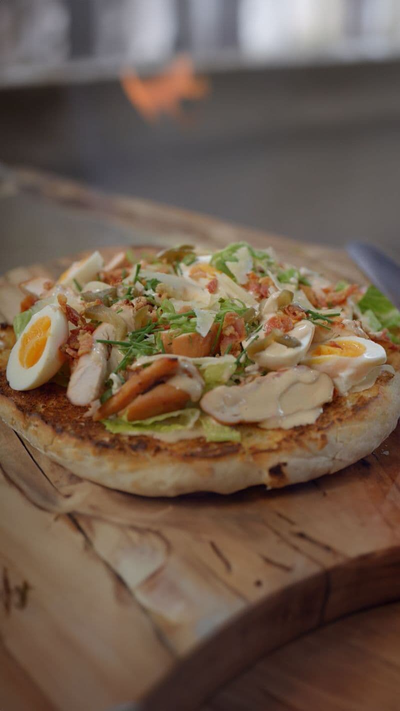 Caesar kebab met gerookte kip