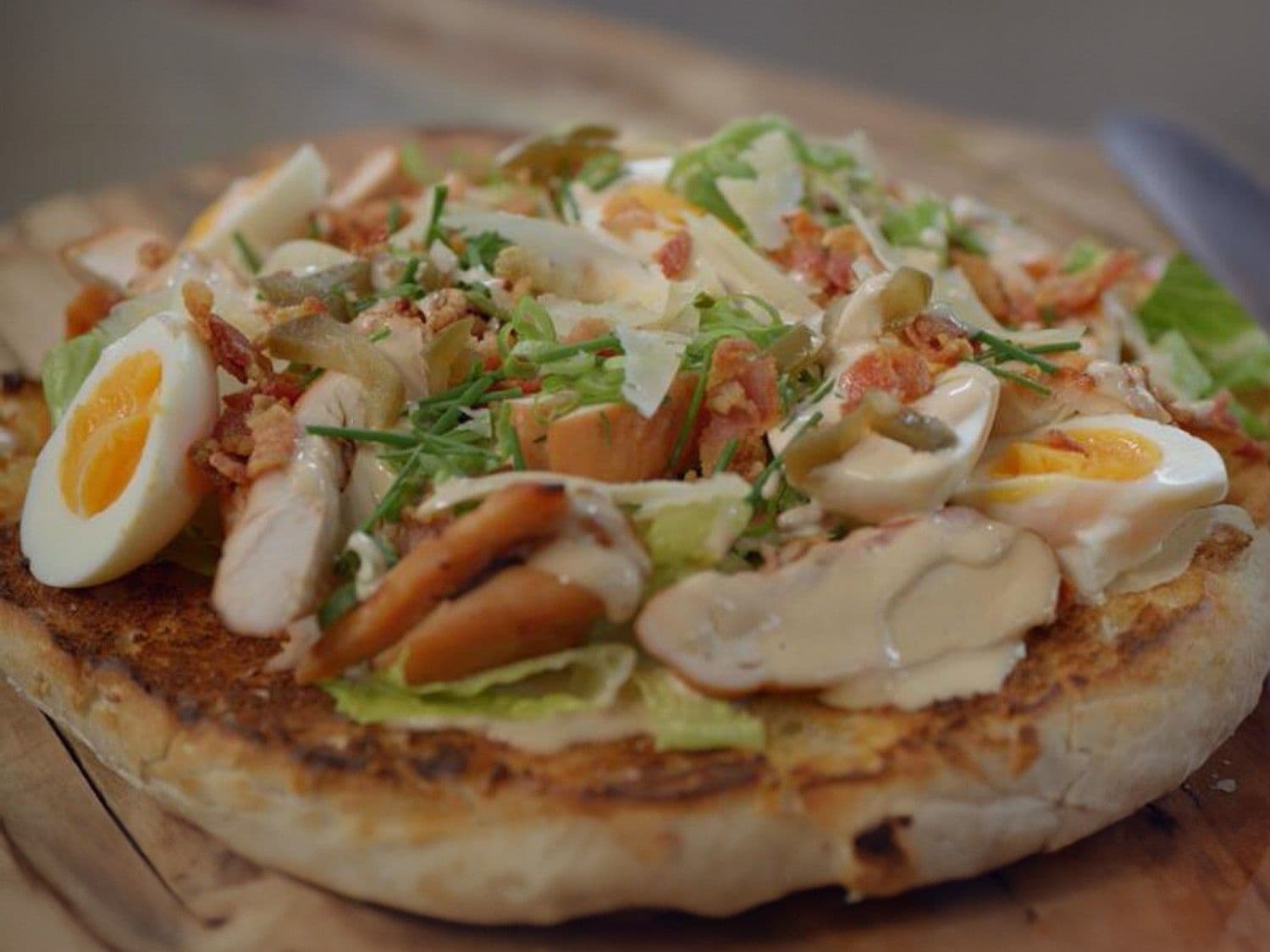 Caesar kebab met gerookte kip