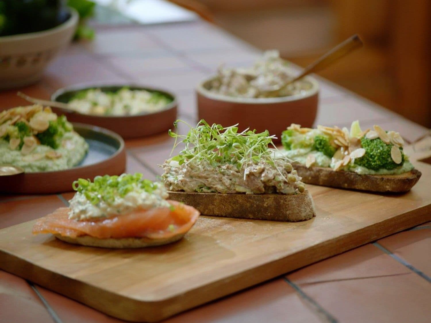 Apero toasten met drie toppings