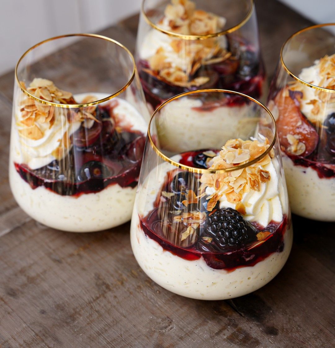 Rijstpap met opgelegd fruit