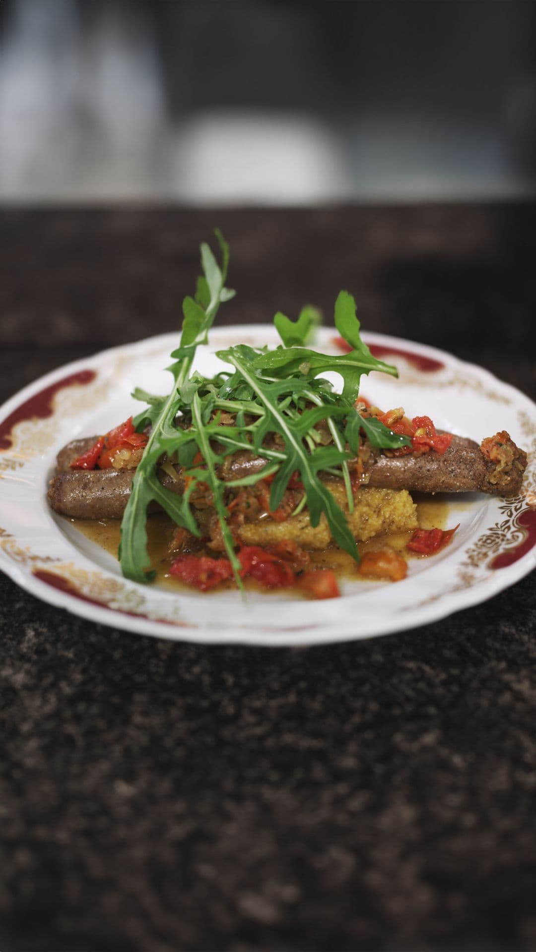Chipolata's met polenta