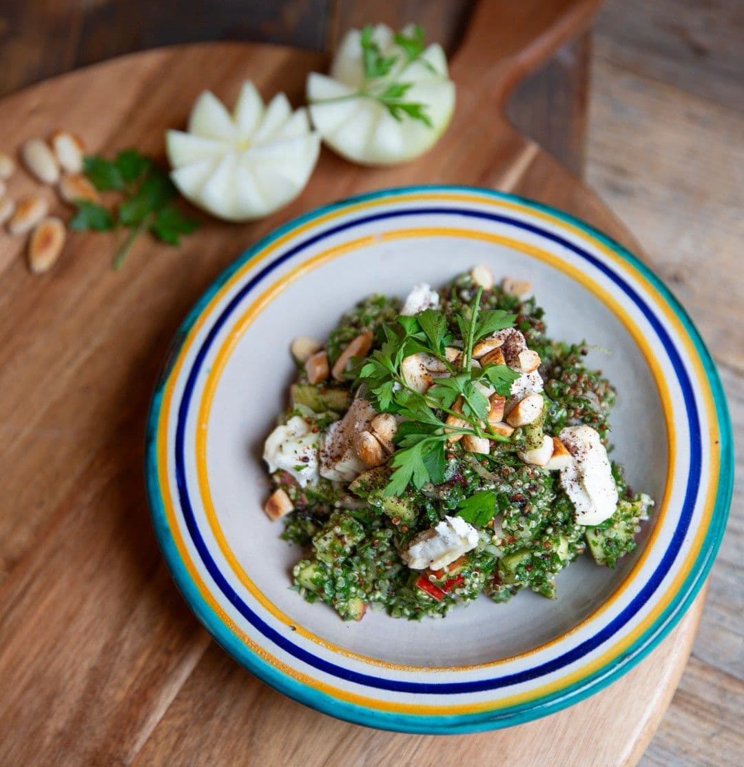 Tabouleh met boerenkool, appel en geitenkaas