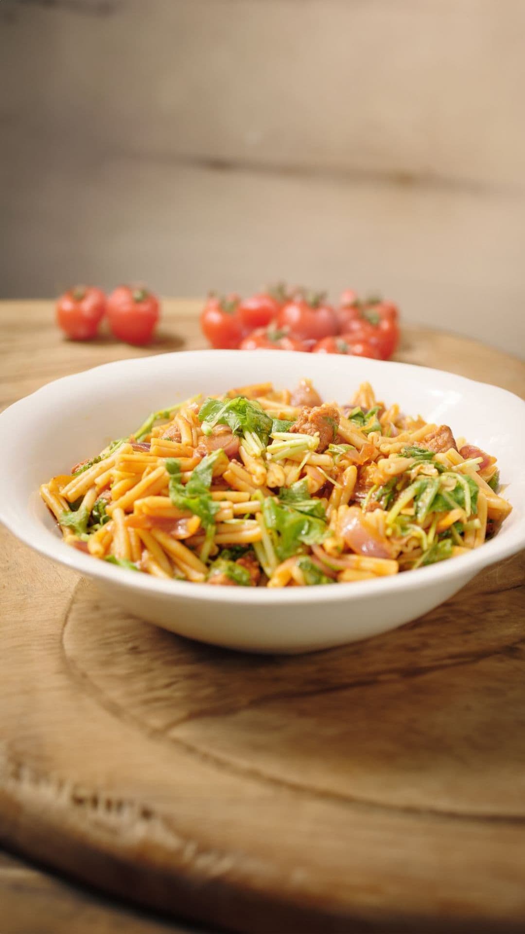 Pasta met raapstelen en salsiccia 