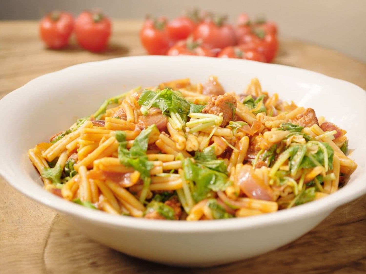 Pasta met raapstelen en salsiccia 