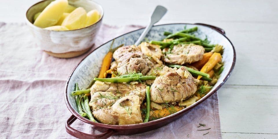 Ossobuco met wortel en boontjes