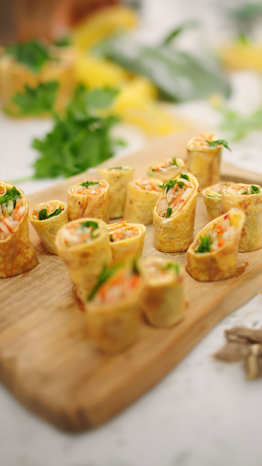 Groenterolletjes met ei en daikon