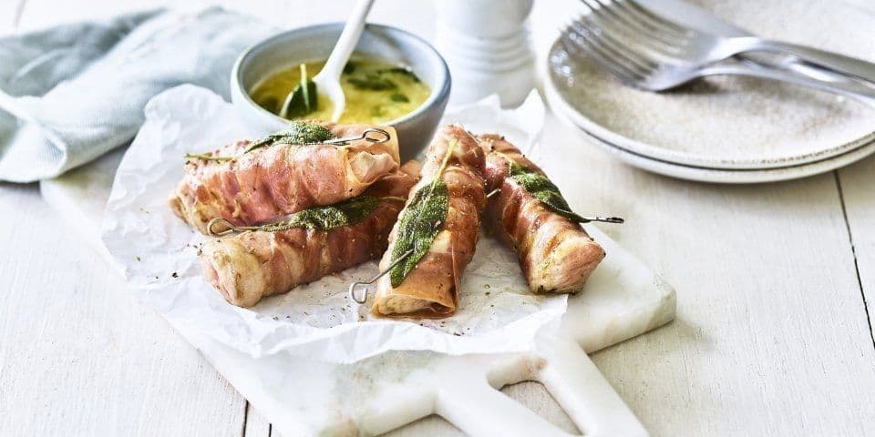 Saltimbocca met kalfsvlees op de bbq
