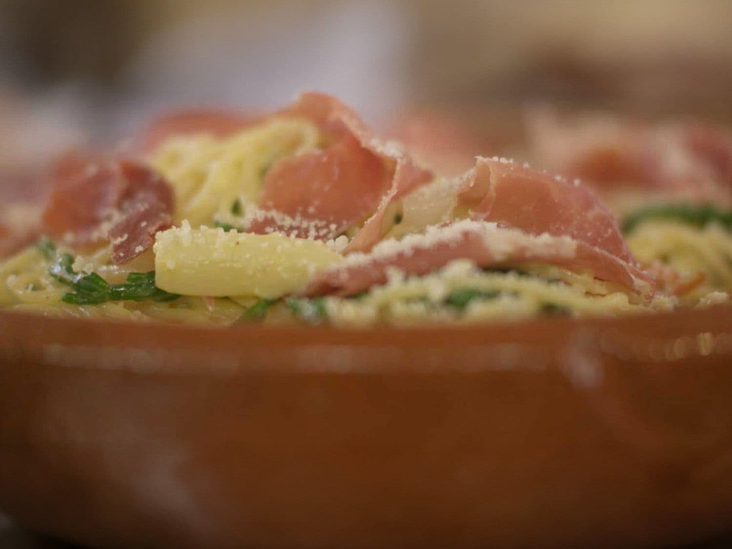 Spaghetti carbonara met asperges