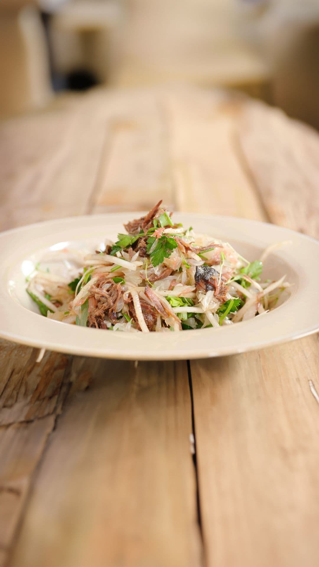 Lauwe salade met eend