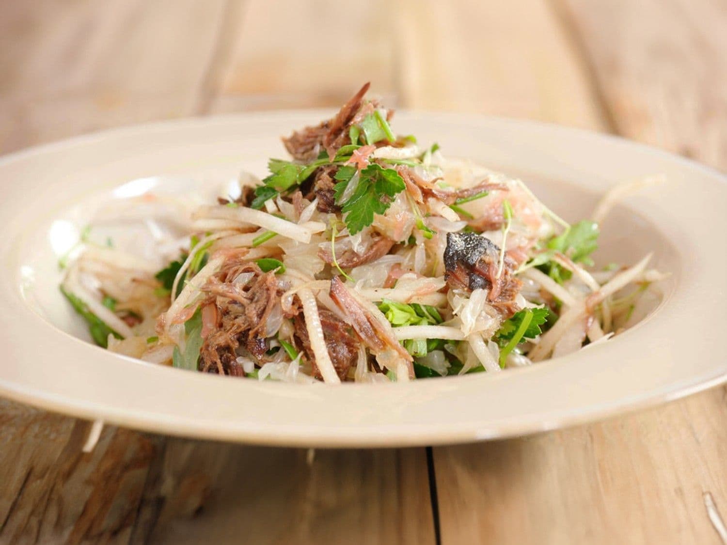 Lauwe salade met eend