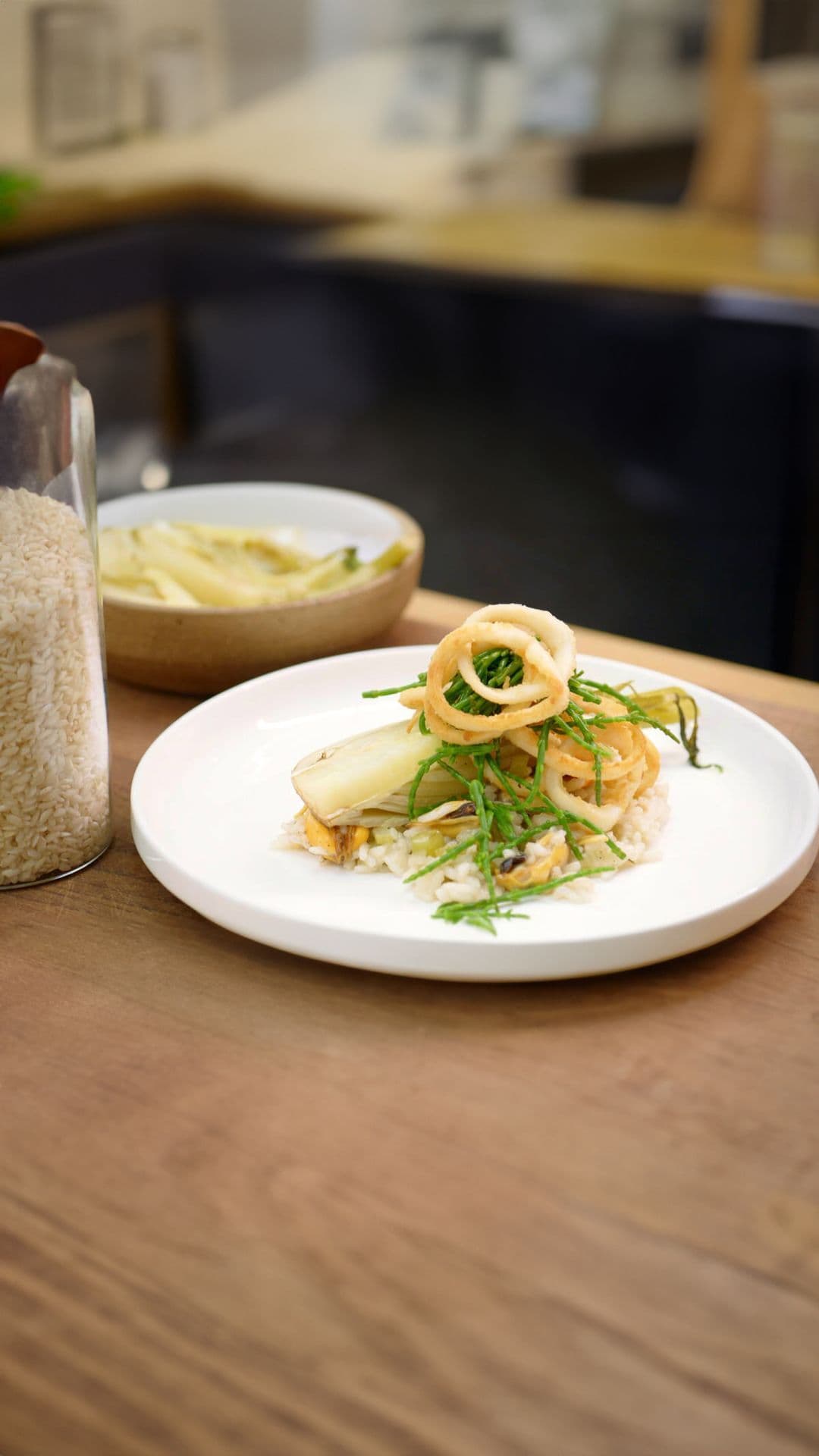 Risotto met mosselen en inktvis
