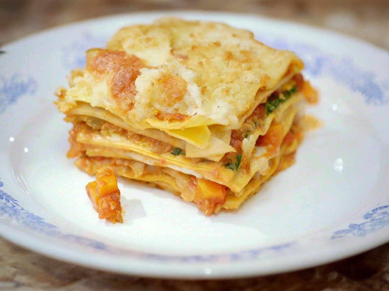 Groentelasagne met ragout van champignons