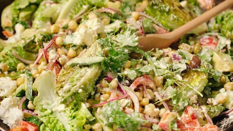 Kikkererwtensalade met hummusdressing