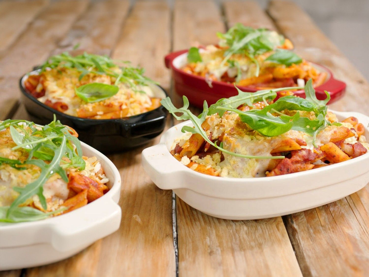 Ovenschotel met spinazie, champignons en spek
