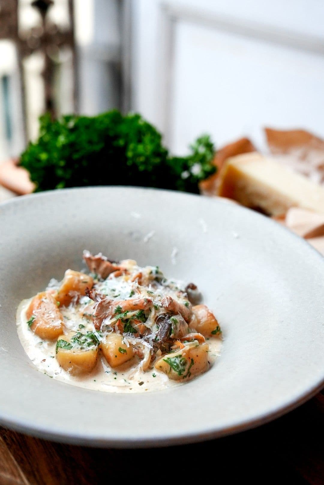 Gnocchi met boschampignons en kruidenkaas
