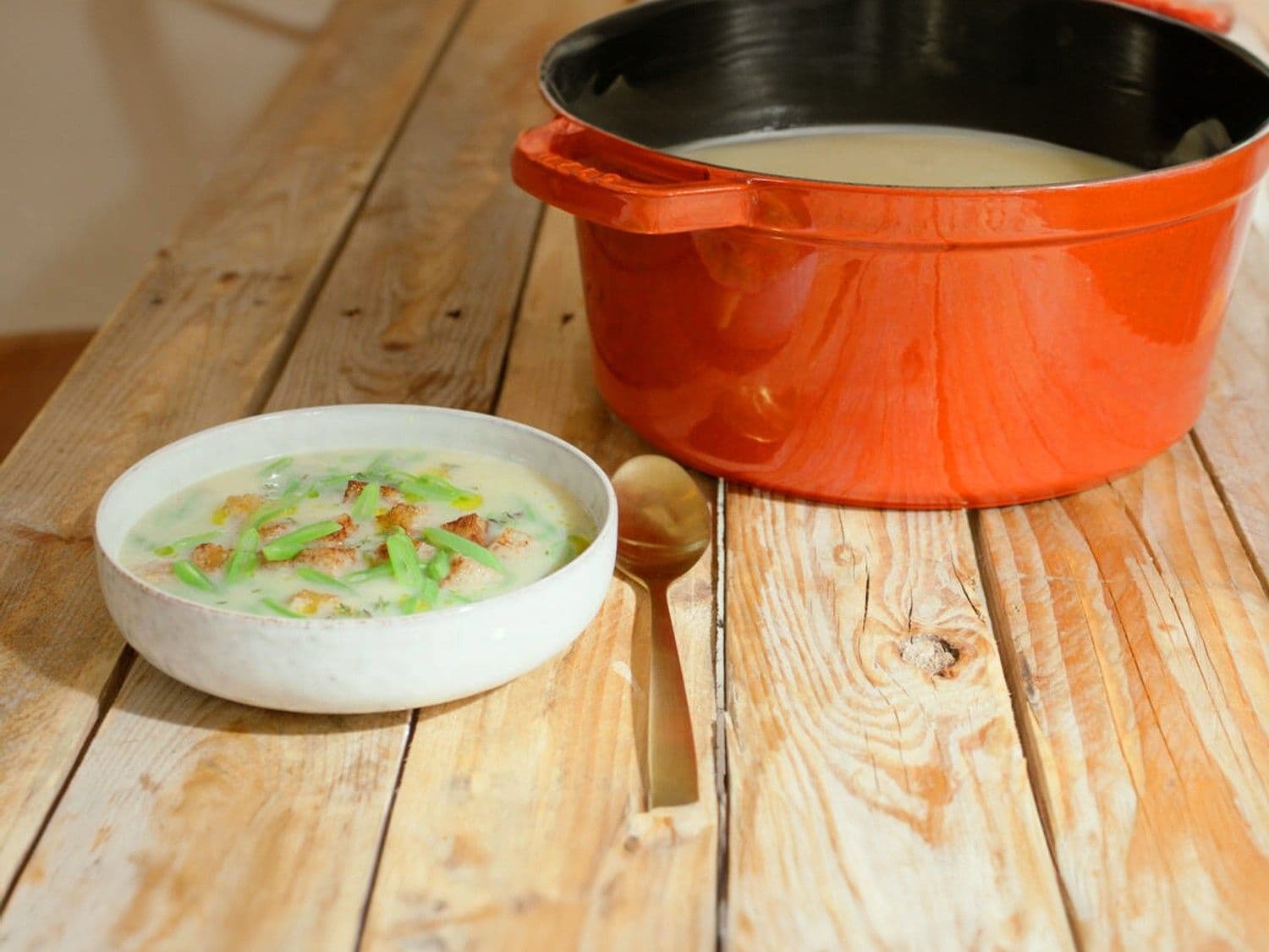 Aardappelsoep met snijbonen