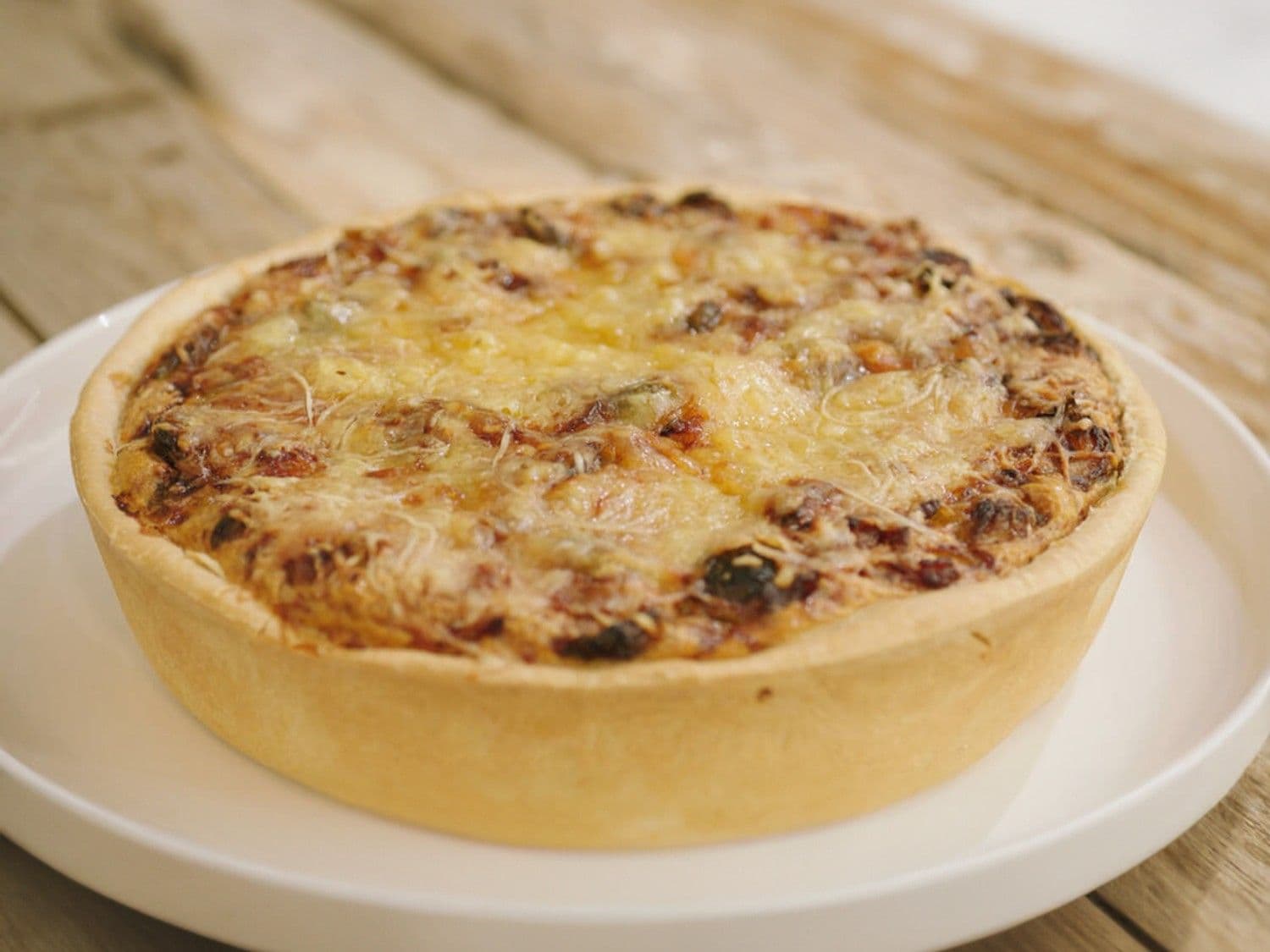 Quiche met spruiten en spek