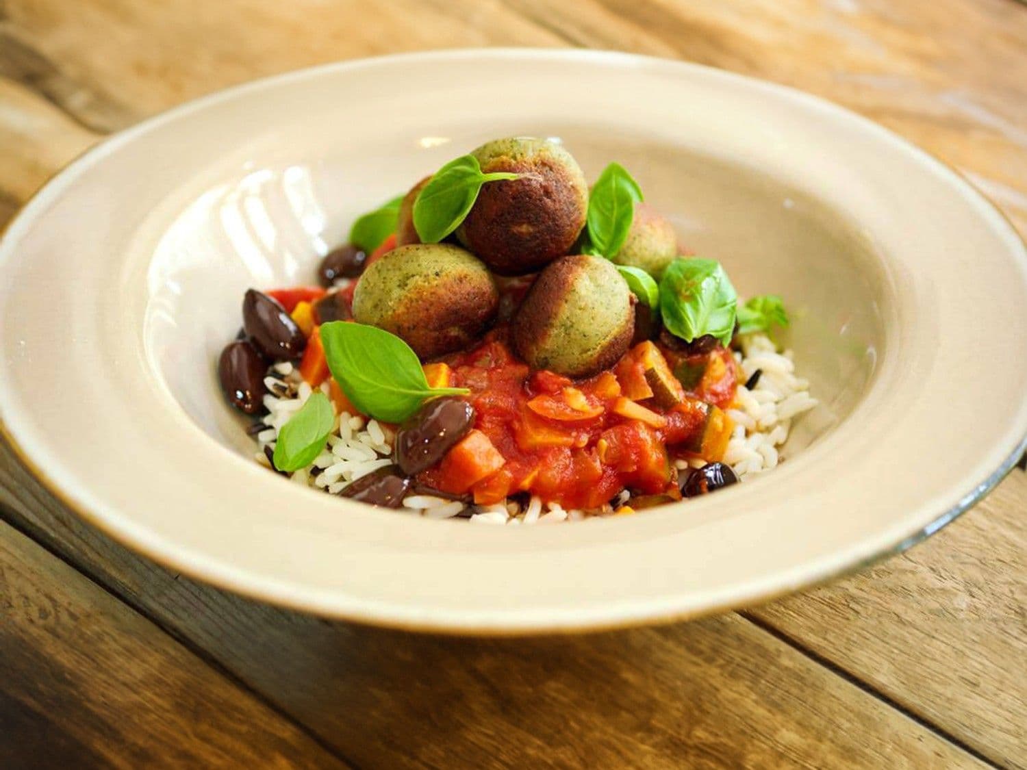 Champignonballetjes ‘Provençale’ met wilde rijst