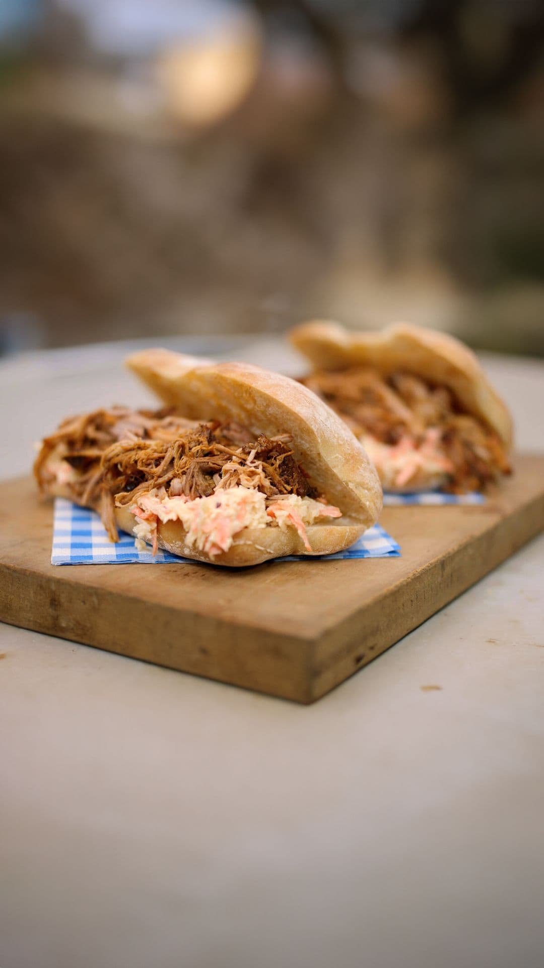 Broodje pulled pork met koolsla