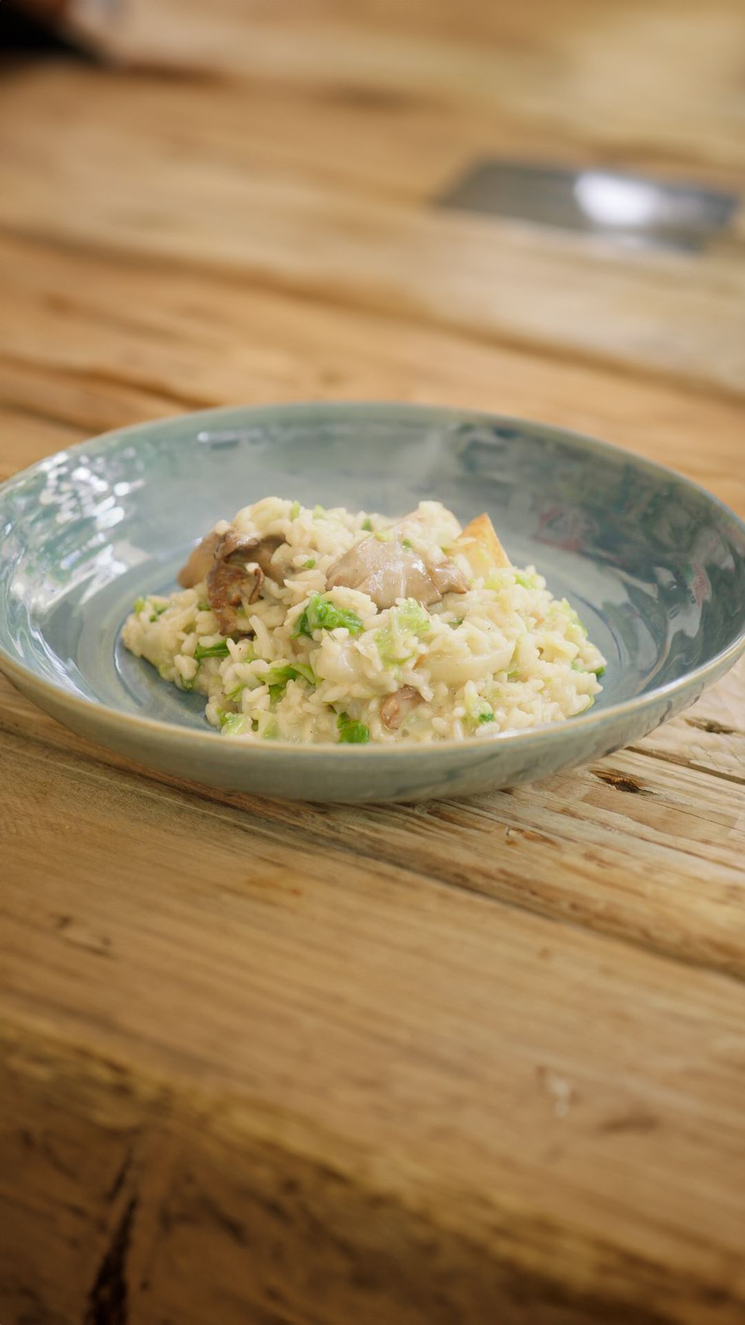 Risotto met rapen, oesterzwammen en groene kool