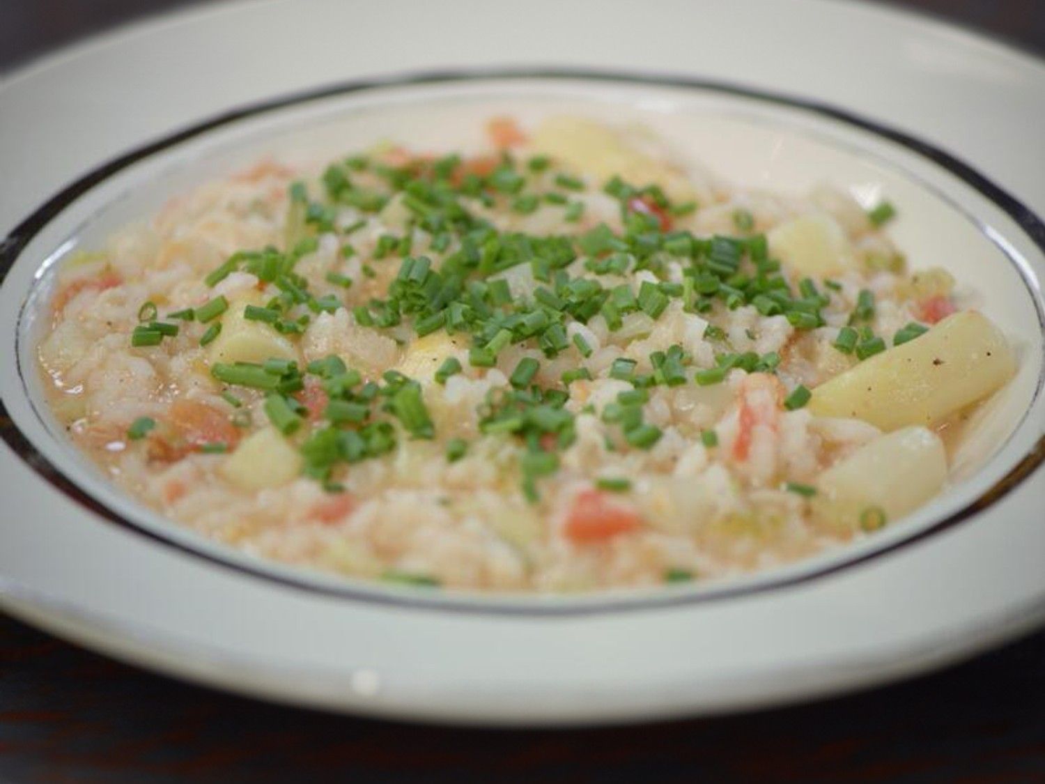 Risotto met asperges, tomaat en krab
