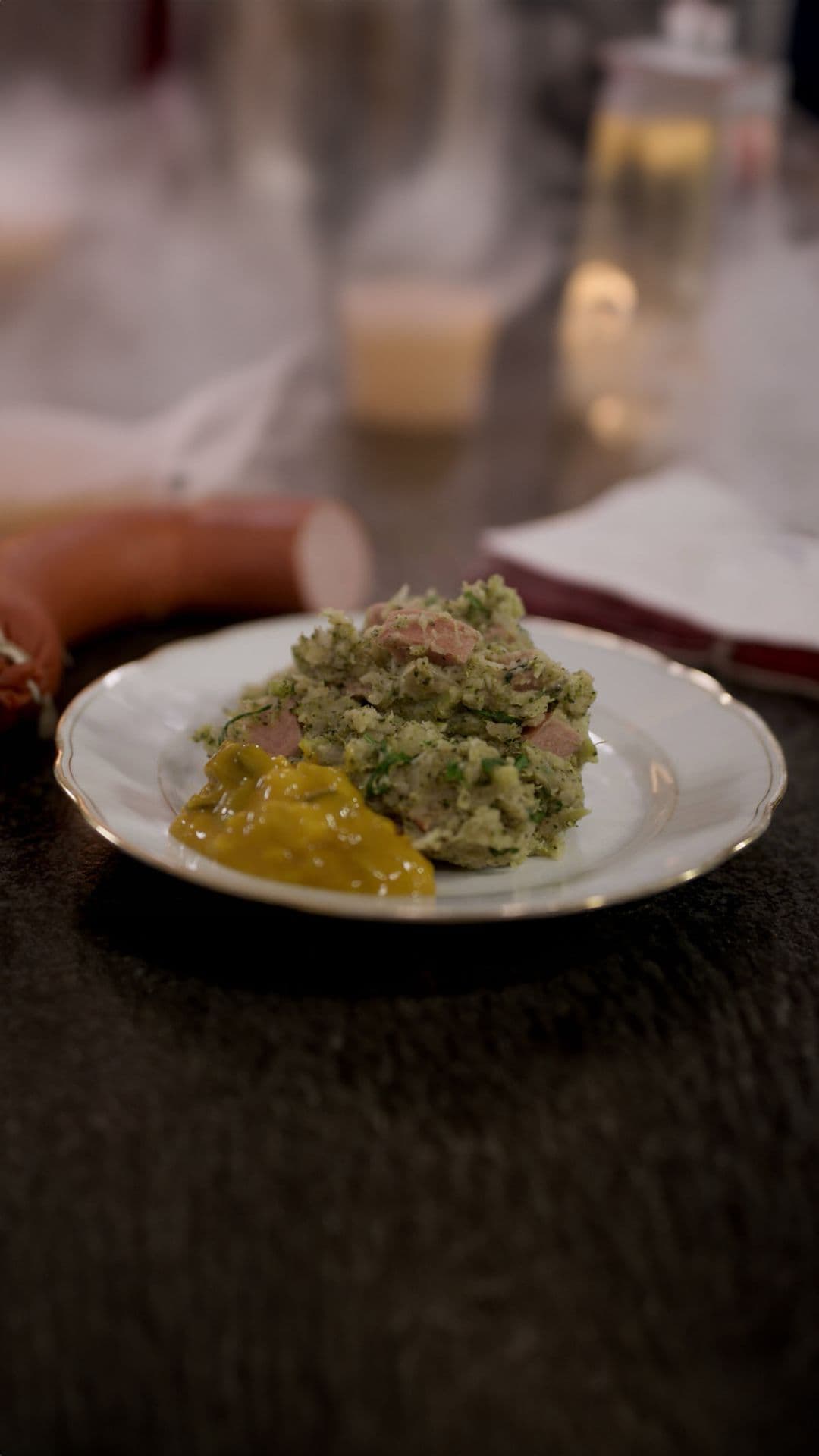 Metworst met broccolistoemp