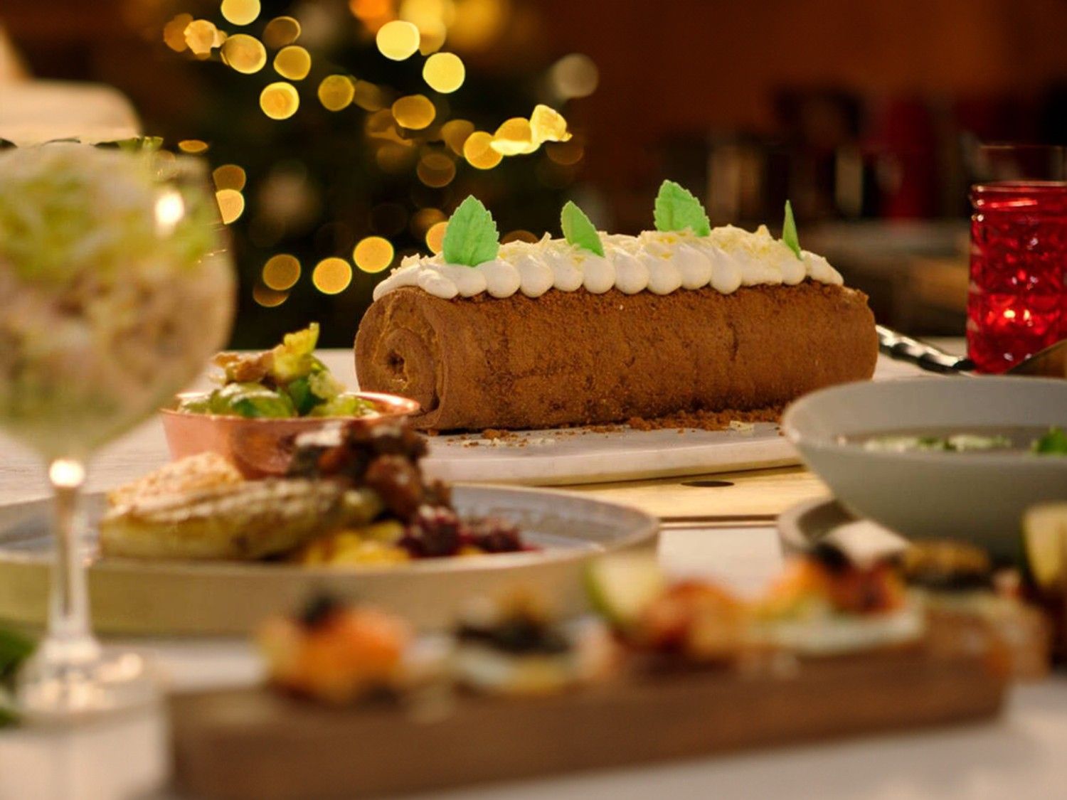 Kerstbûche op basis van speculaas en mascarpone