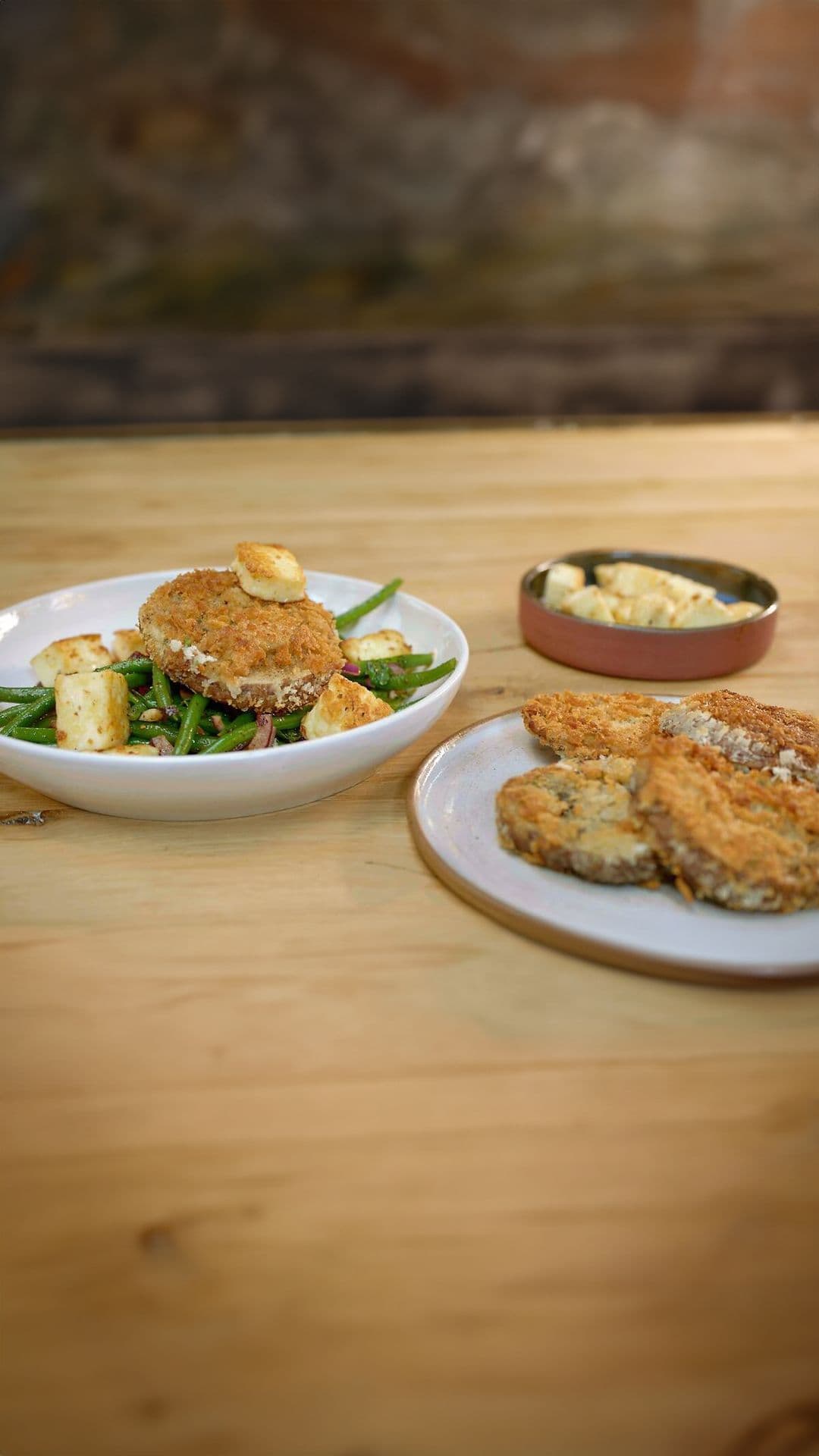 Schnitzel van portobello met boontjes 
