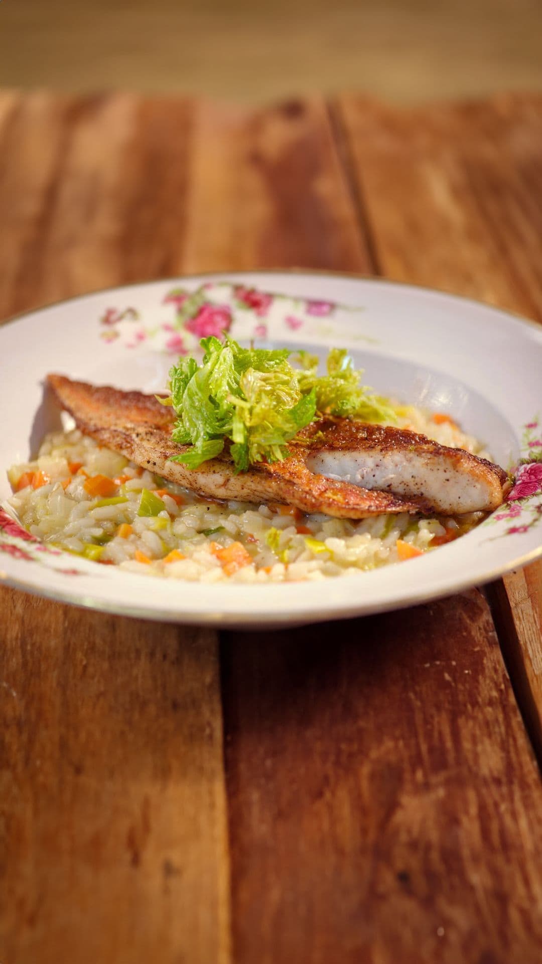 Risotto met selder en rode poon