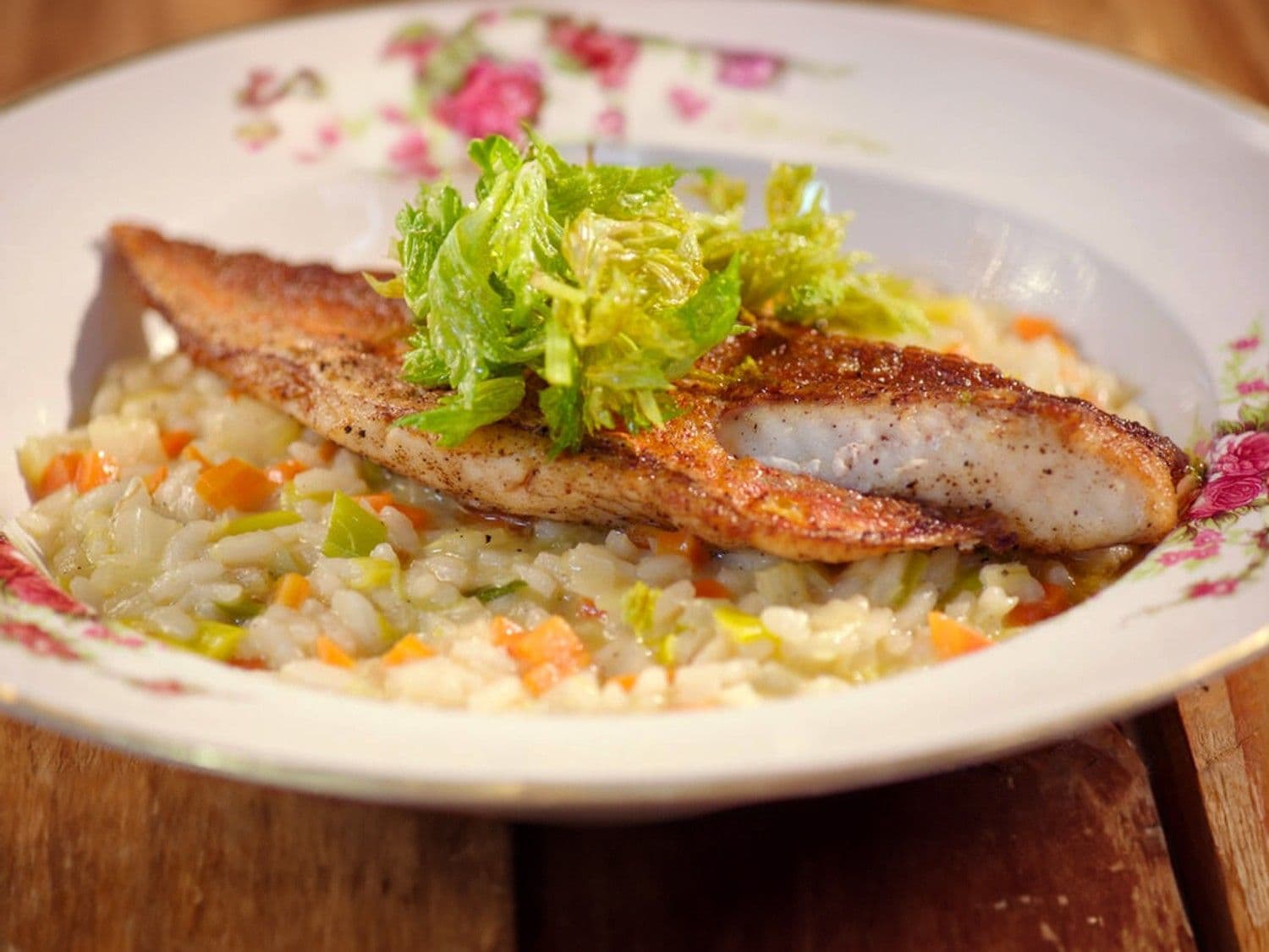 Risotto met selder en rode poon