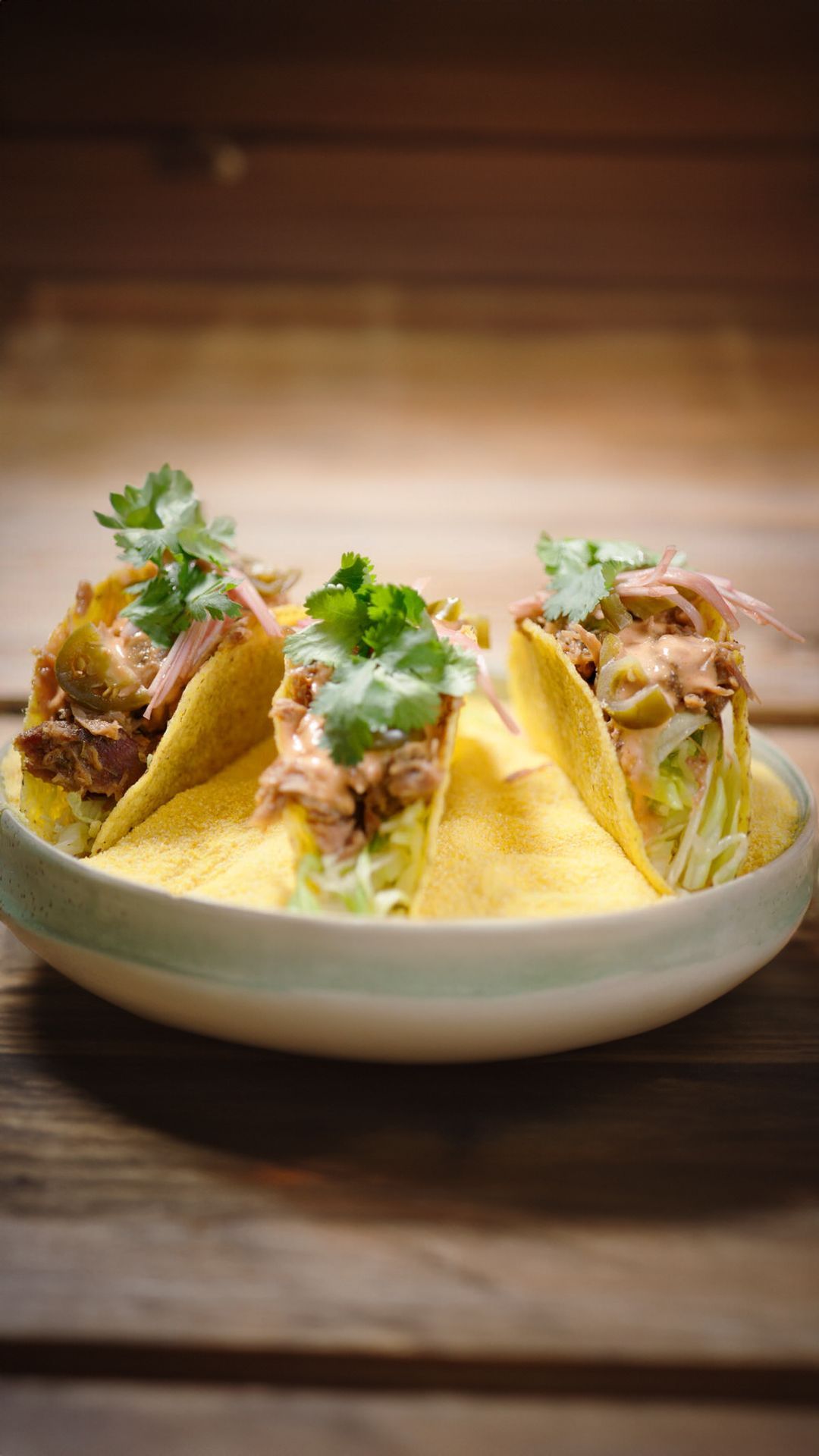 Taco pulled turkey met jalapeñosalade