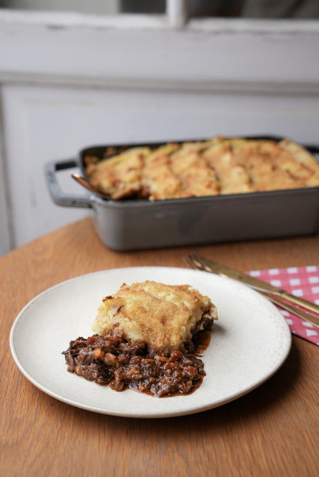 Hachis parmentier met runderwangen