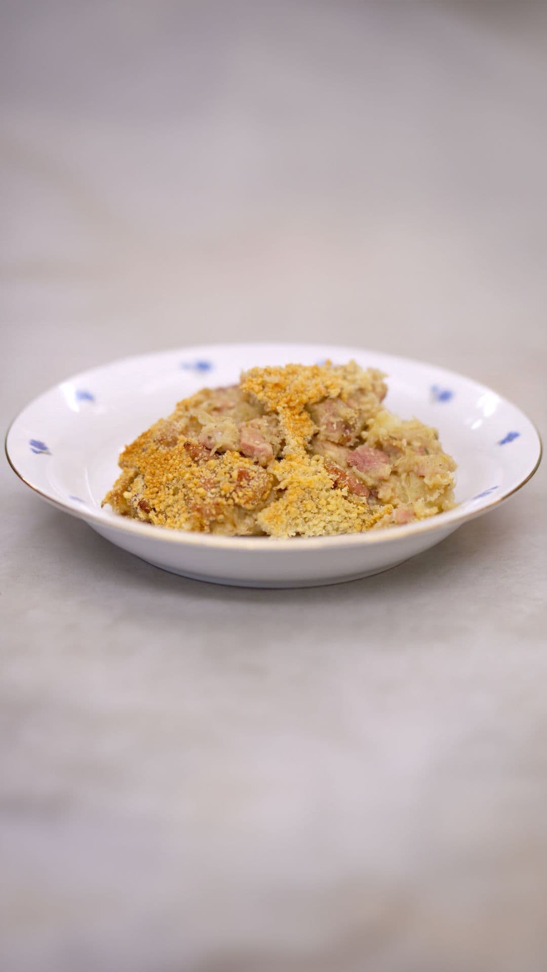 Stoemp met witloof, ham en kaas