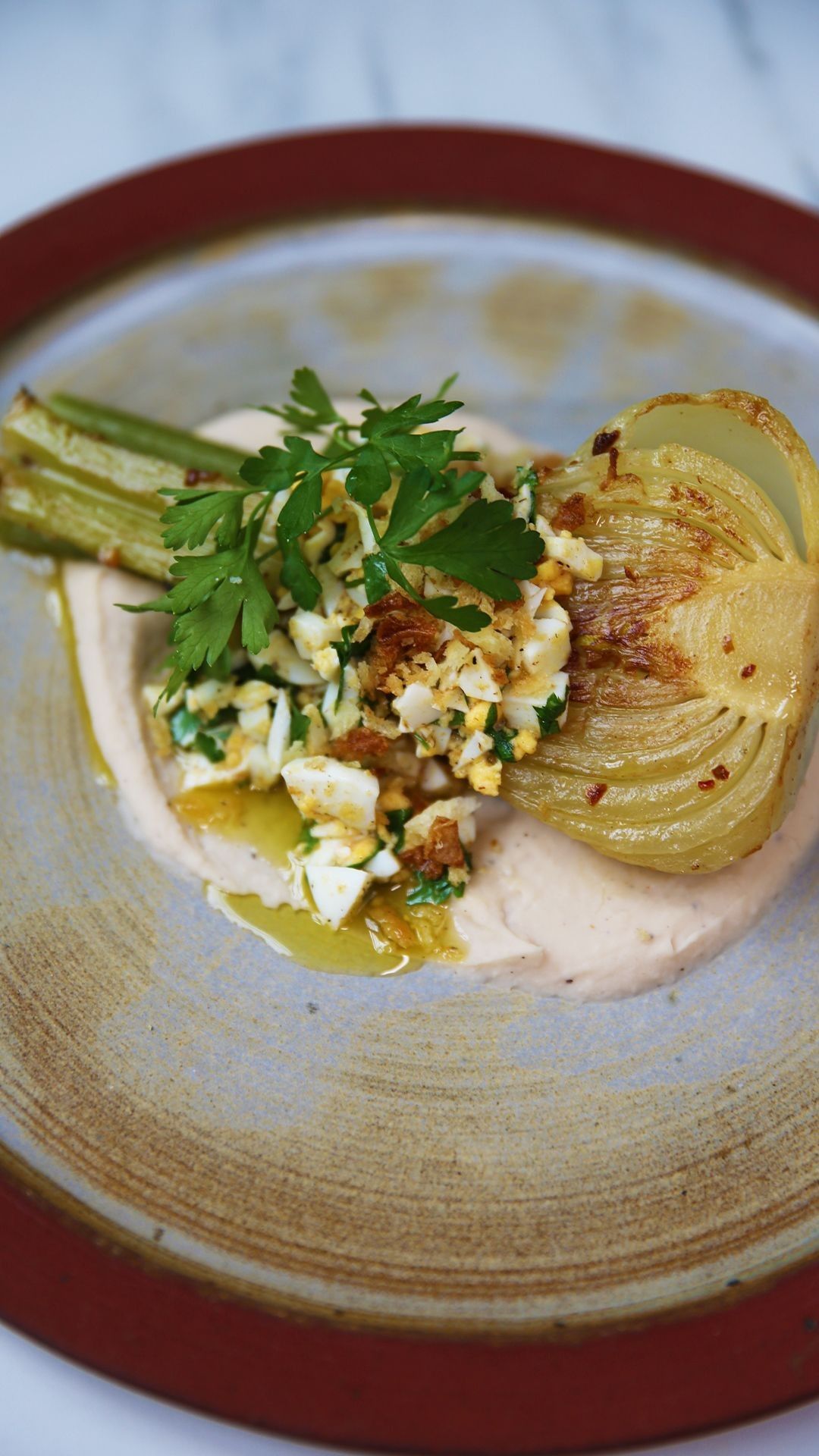 Venkel à la flamande met crème van witte boontjes