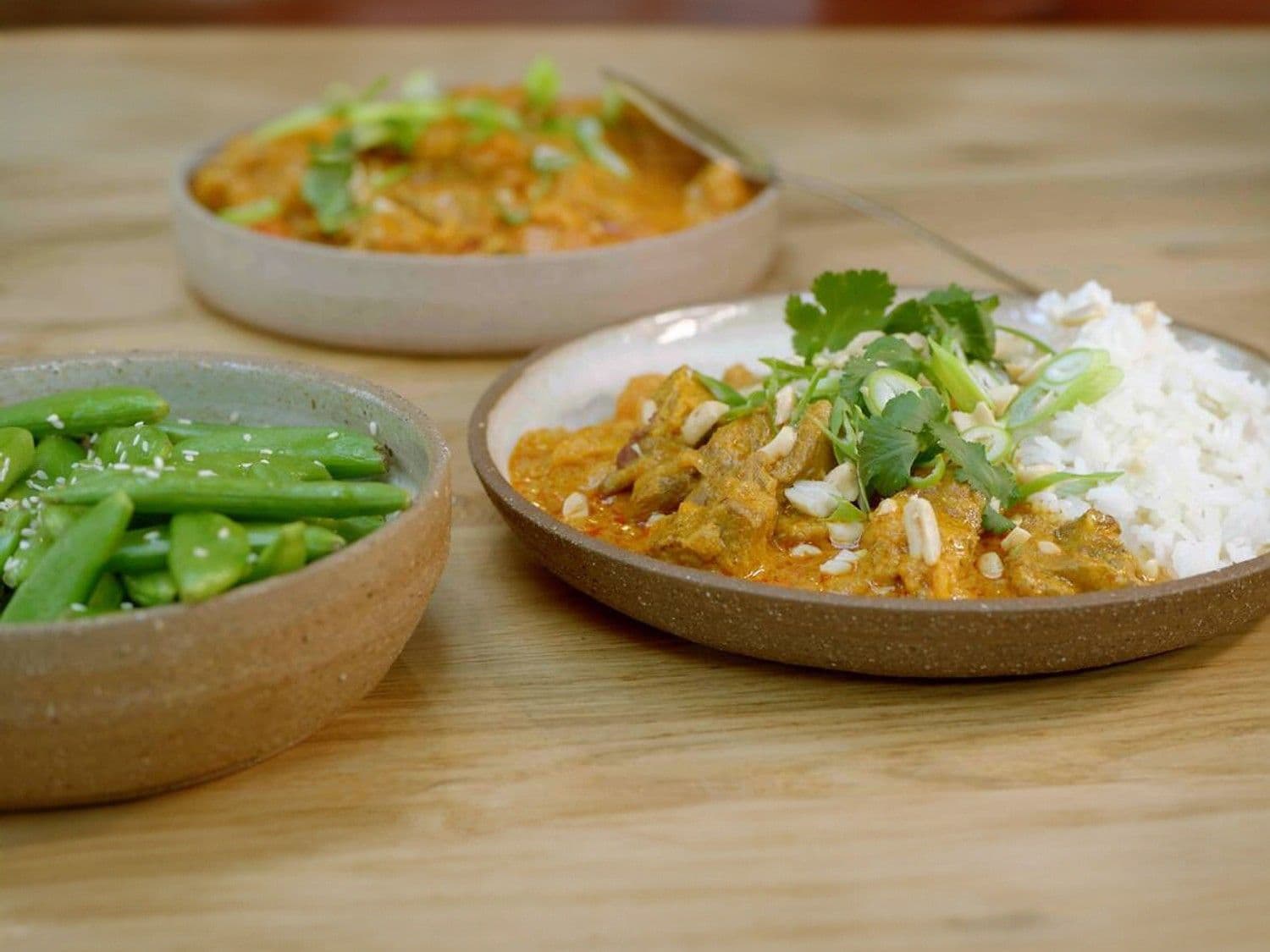 Massaman curry met zoete aardappel en lamsvlees