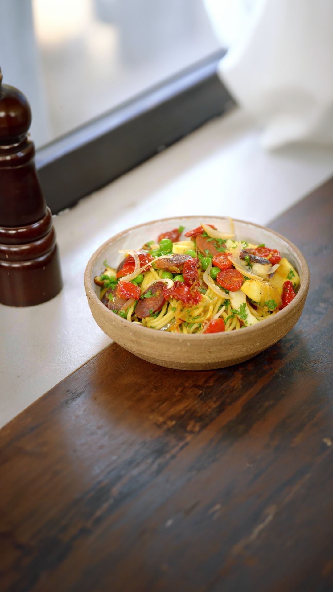 Pasta met sepia, chorizo en gekonfijte tomaat