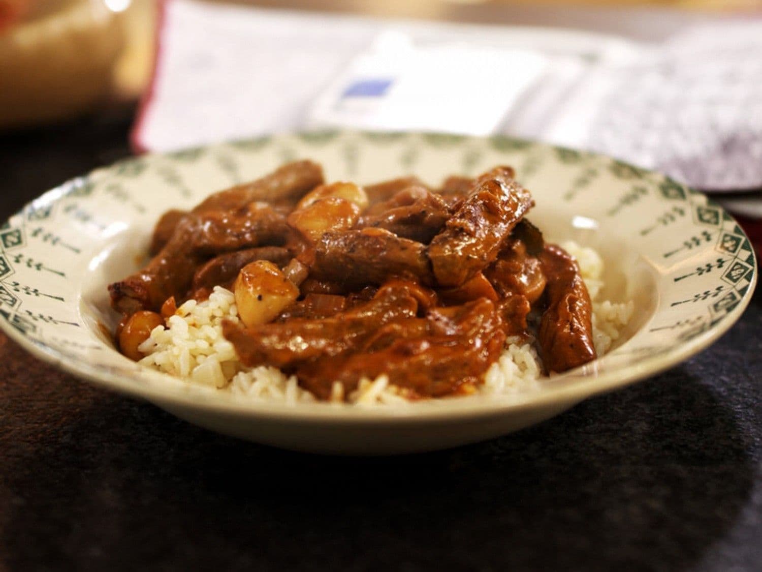 Rundvlees Stroganoff met rijst