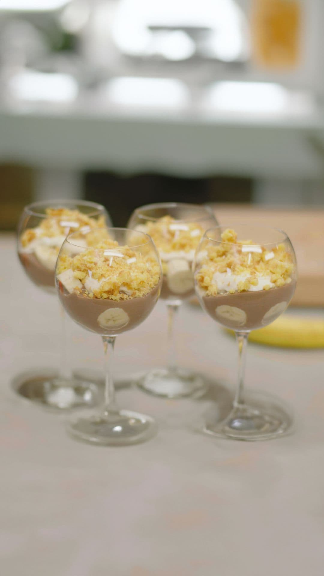 Chocoladepudding met banaan