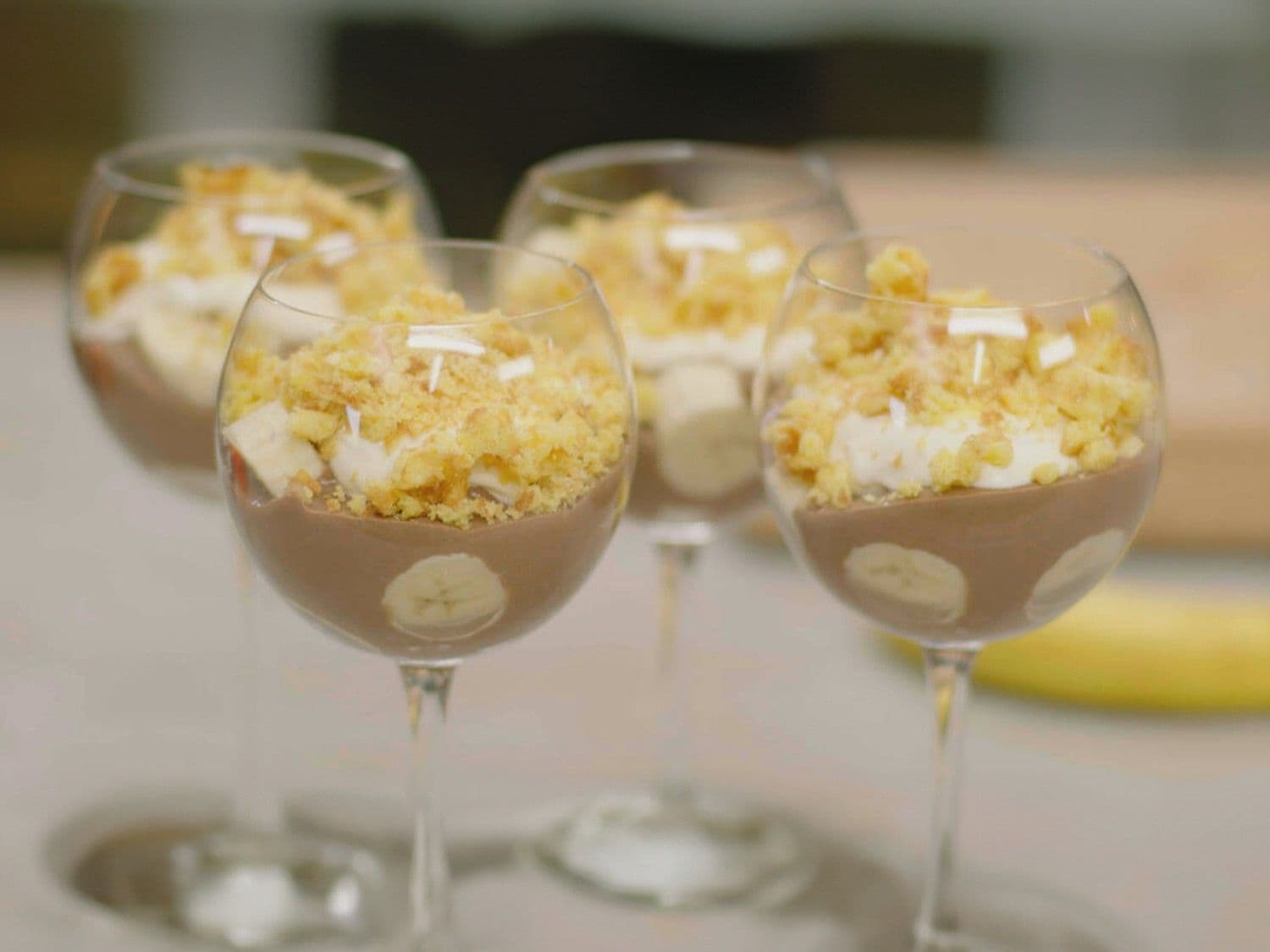 Chocoladepudding met banaan